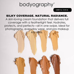 Bodyography Silk Cream Foundation 01 cheek contour application for glow.
