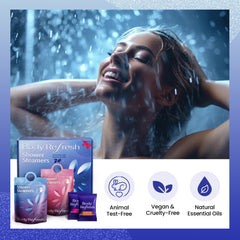 BodyRefresh rose shower steamer front view creates romantic aroma and mood lift.