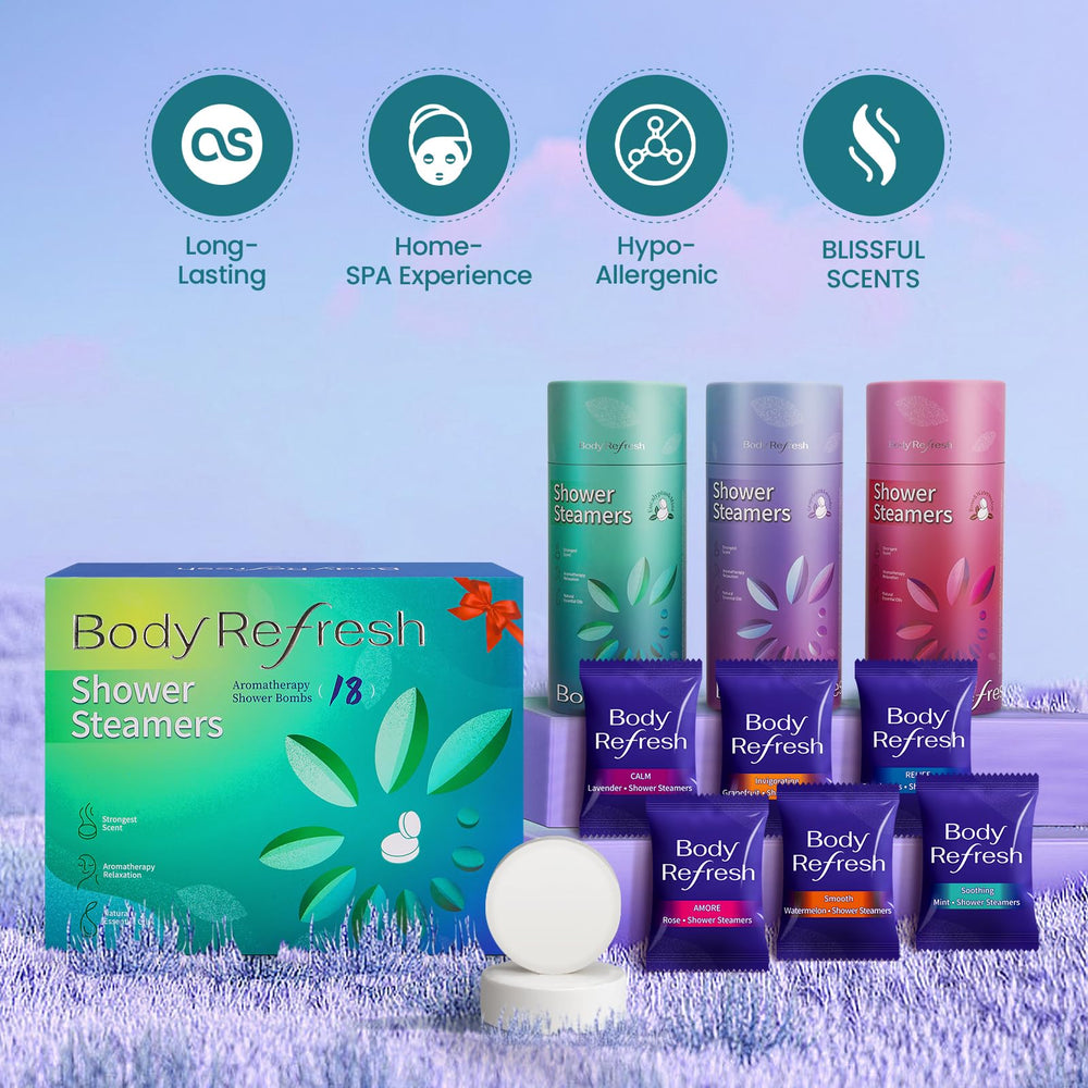 BodyRefresh lavender shower steamer for calming mood in the shower