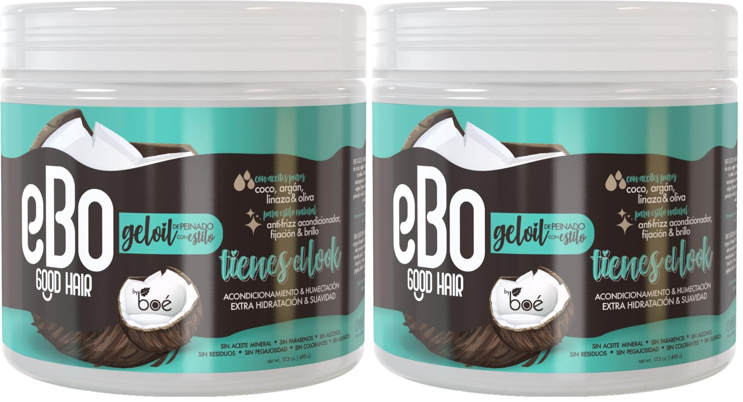 BOÉ COSMETICS EBO GEL OIL pack-2 styling image showing defined curls and frizz control