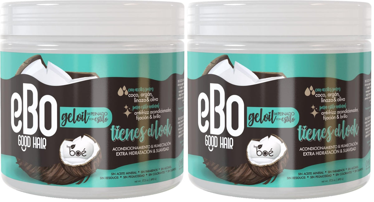 BOÉ COSMETICS EBO GEL OIL pack-2 styling image showing defined curls and frizz control