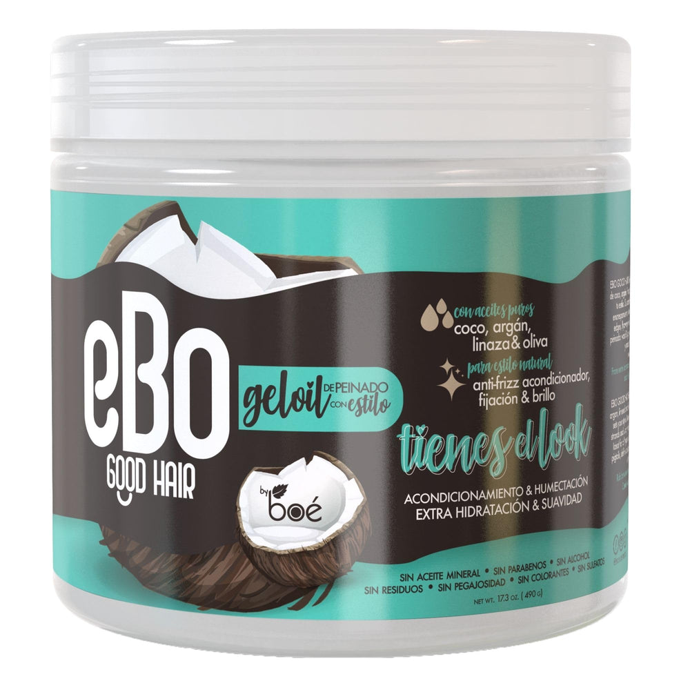 Boe Cosmetics Ebo GelOil defines curls with natural shine and flexible hold.