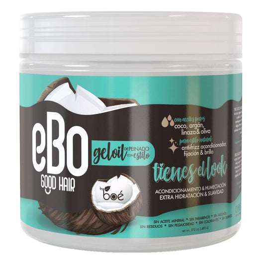 Boe Cosmetics Ebo GelOil defines curls with natural shine and flexible hold.