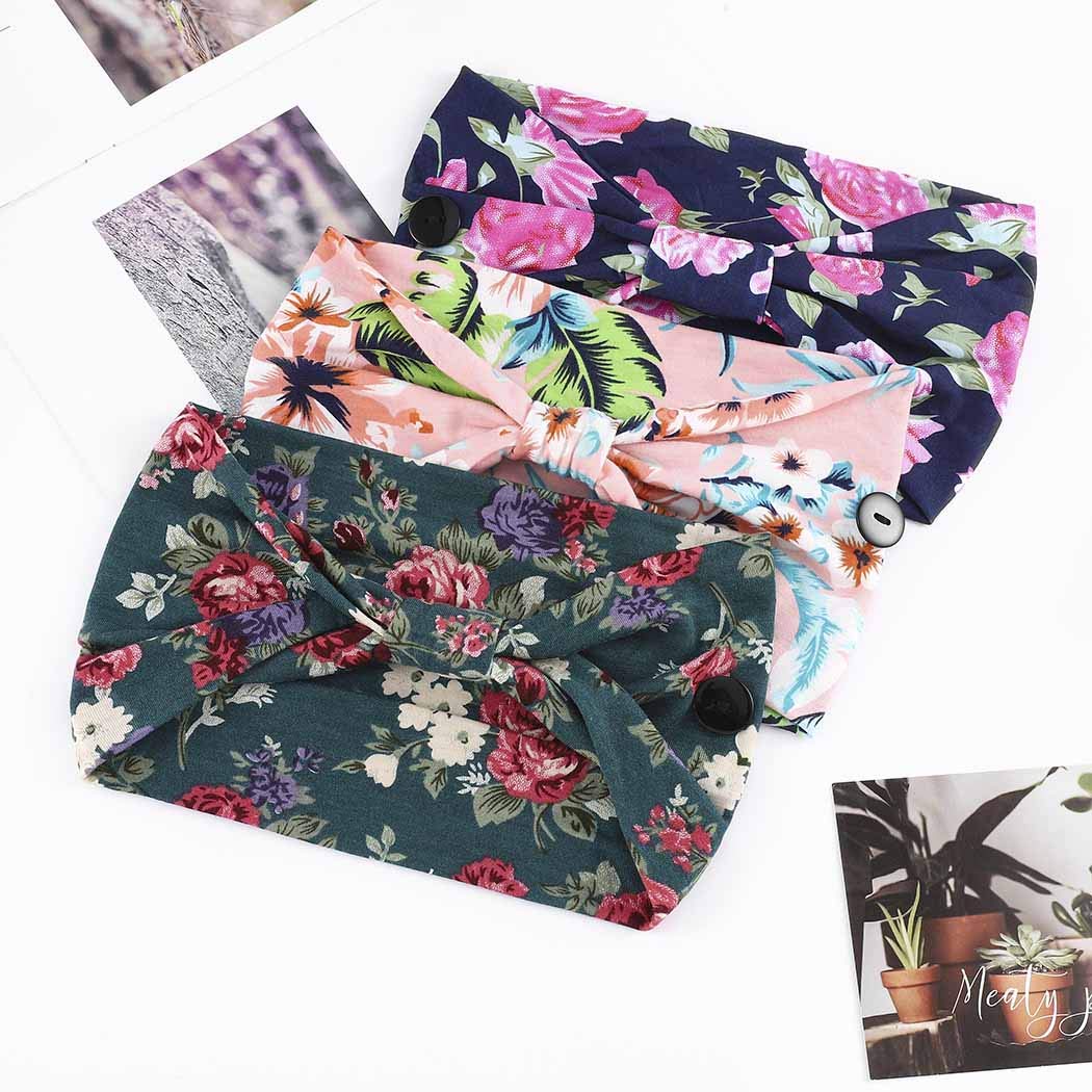 Bohend boho button headband back with buttons secures masks and protects ears