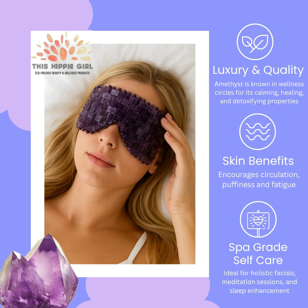 Boho Aromatic amethyst eye mask with ergonomic contour for comfortable fit