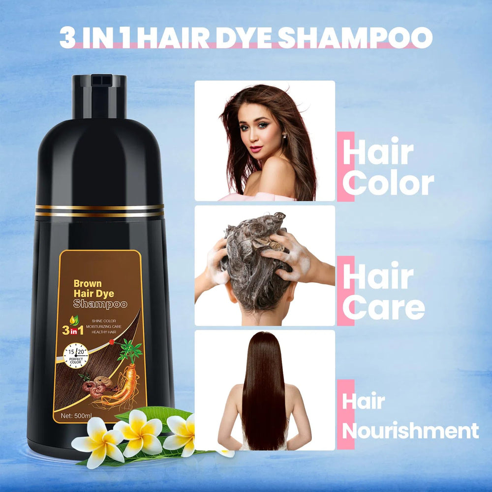 BOJICA Hair Color Shampoo timer indicating 15–20 minutes for full gray coverage