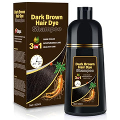 BOJICA hair dye shampoo bottle applying gray hair coverage in 15–20 minutes