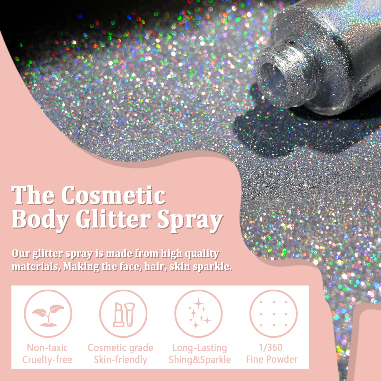 Boko glitter spray on hair adds subtle shimmer for dramatic looks