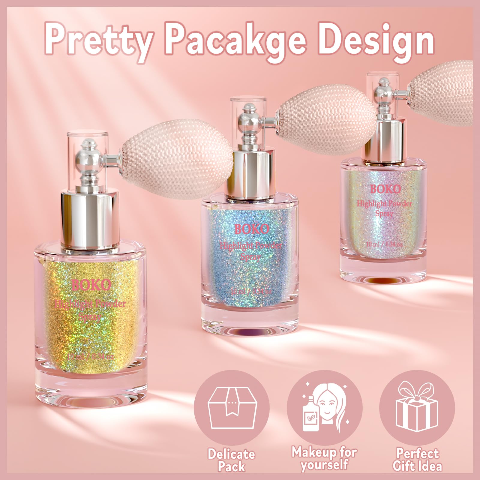 Compact Boko bottle with pink air sac for easy application