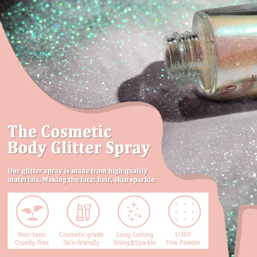Boko Face Glitter Spray on skin for radiant daily glam.