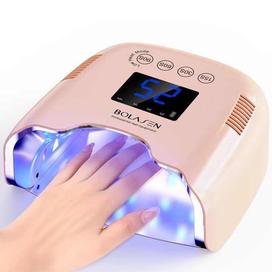BOLASEN cordless UV nail lamp front view for at-home gel nail curing