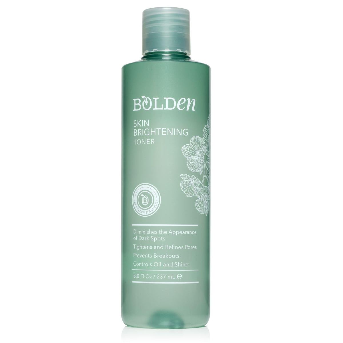 Bolden Skin Brightening Toner bottle on a clean vanity for balanced oil and glow