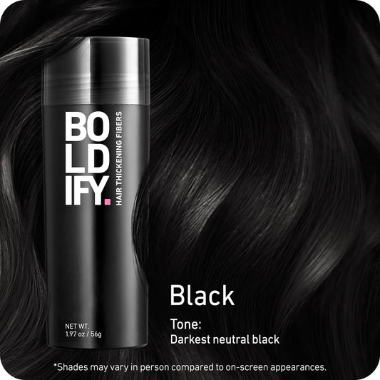 Applying Boldify Hair Fibers on the crown for instant fullness