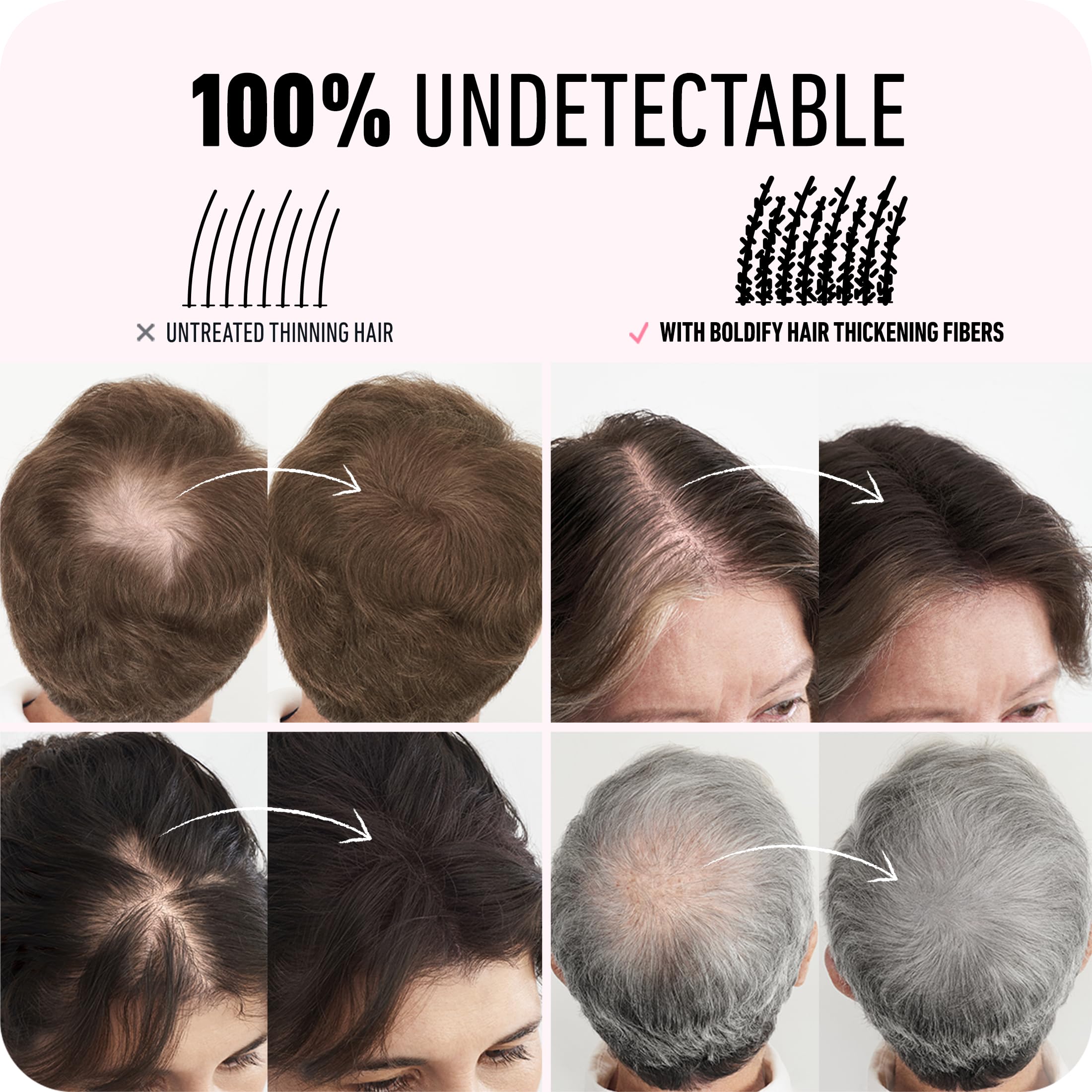 Boldify Hairline Powder usage shows natural boundary blending.