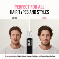 Boldify non-sticky formula prevents buildup for clean strands.