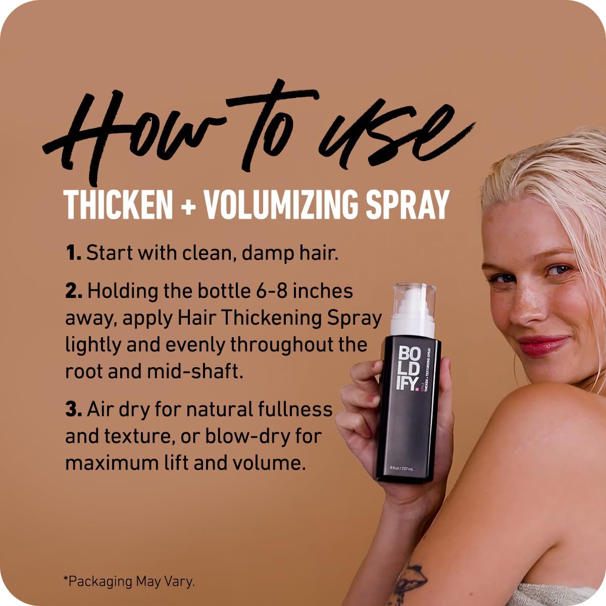 Boldify pre-styler supports effortless definition and lift.