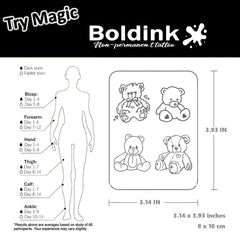 Boldink color deepening after 24–48 hours boosts realism.