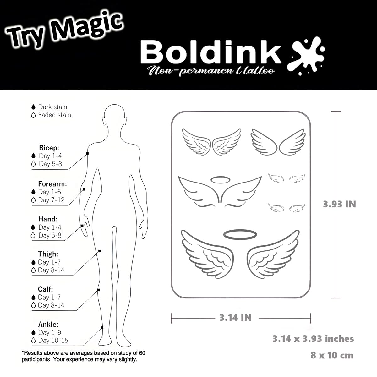 Boldink 30-second application design suits parties and fast setups