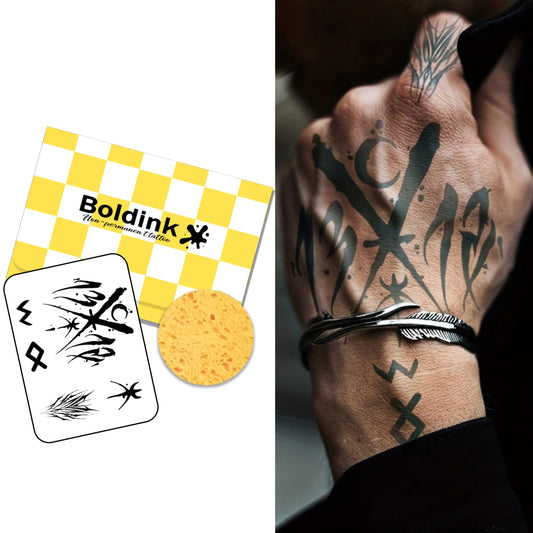 Boldink finger tattoo packaging designed for gifting and presentation