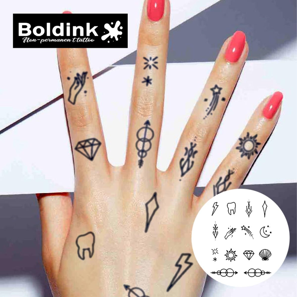 Boldink gift box packaging with tattoos and sponge for gifting.