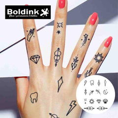 Boldink gift box packaging with tattoos and sponge for gifting.