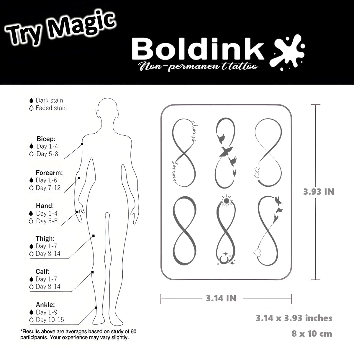 Boldink tattoos are waterproof for festivals and outdoor use.