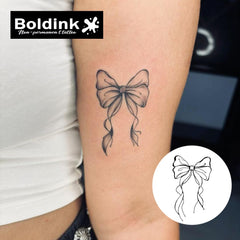 Boldink waterproof temporary tattoo stands up to daily wear and activities.