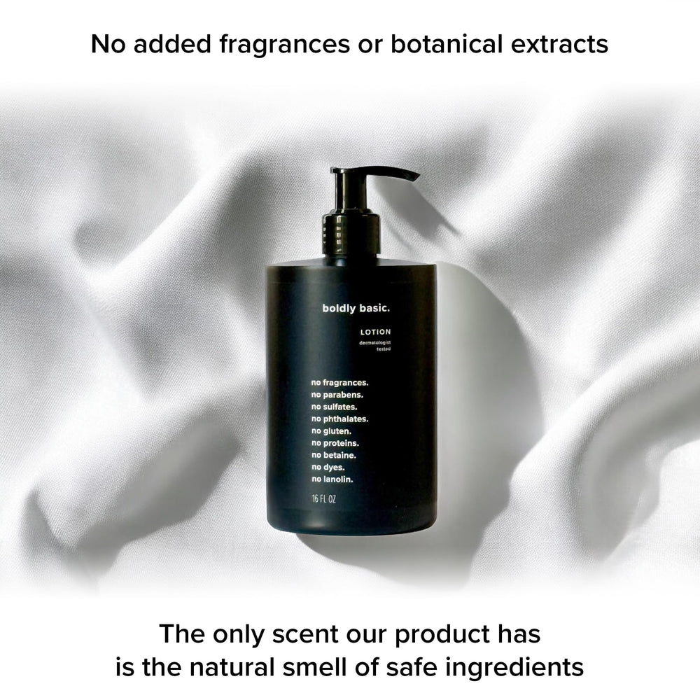 Boldly Basic Fragrance Free Lotion made in the USA supports local manufacturing