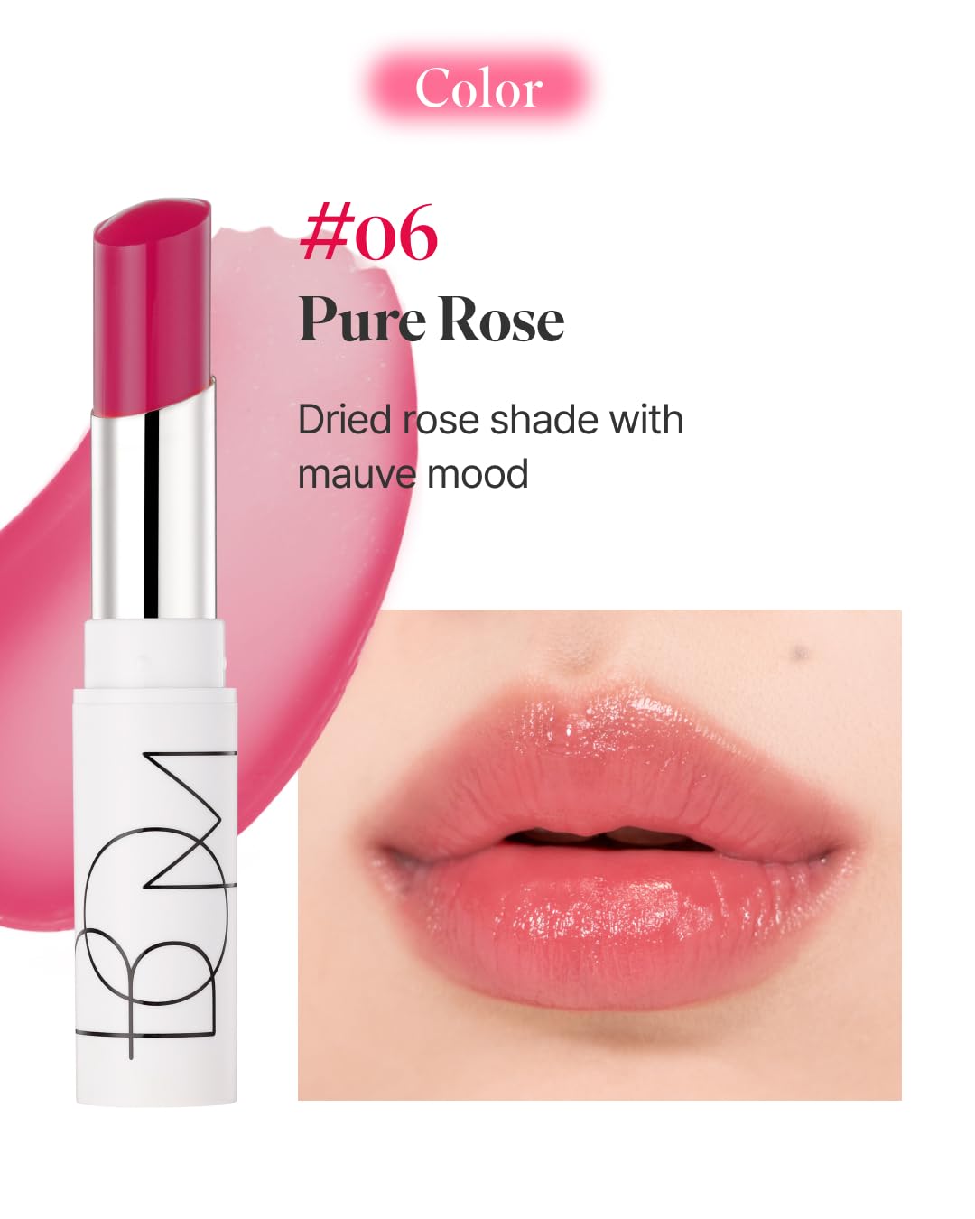 Creamy texture of BOM lip balm glides smoothly for comfortable hydration