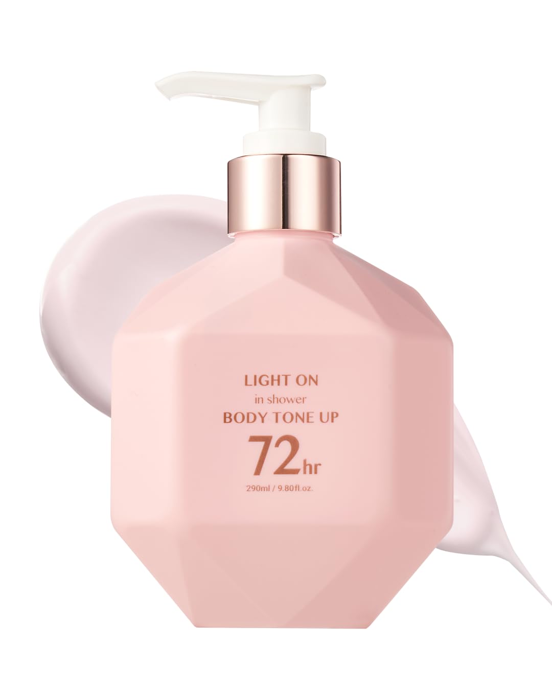 BOM Light On In-Shower bottle pump for quick tone-up glow in the shower.