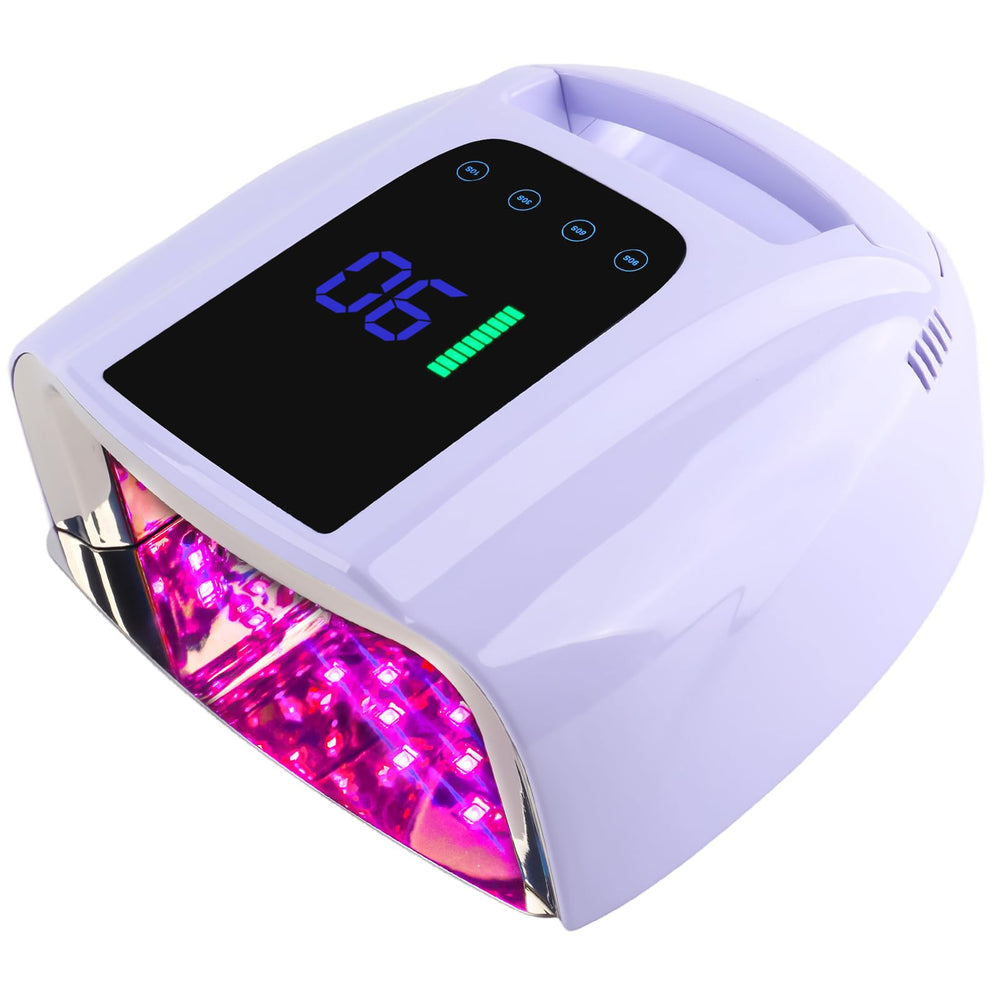 BOMOQING 96W nail lamp front view for fast, even nail gel curing at home.