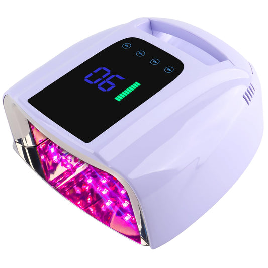 BOMOQING 96W nail lamp front view for fast, even nail gel curing at home.
