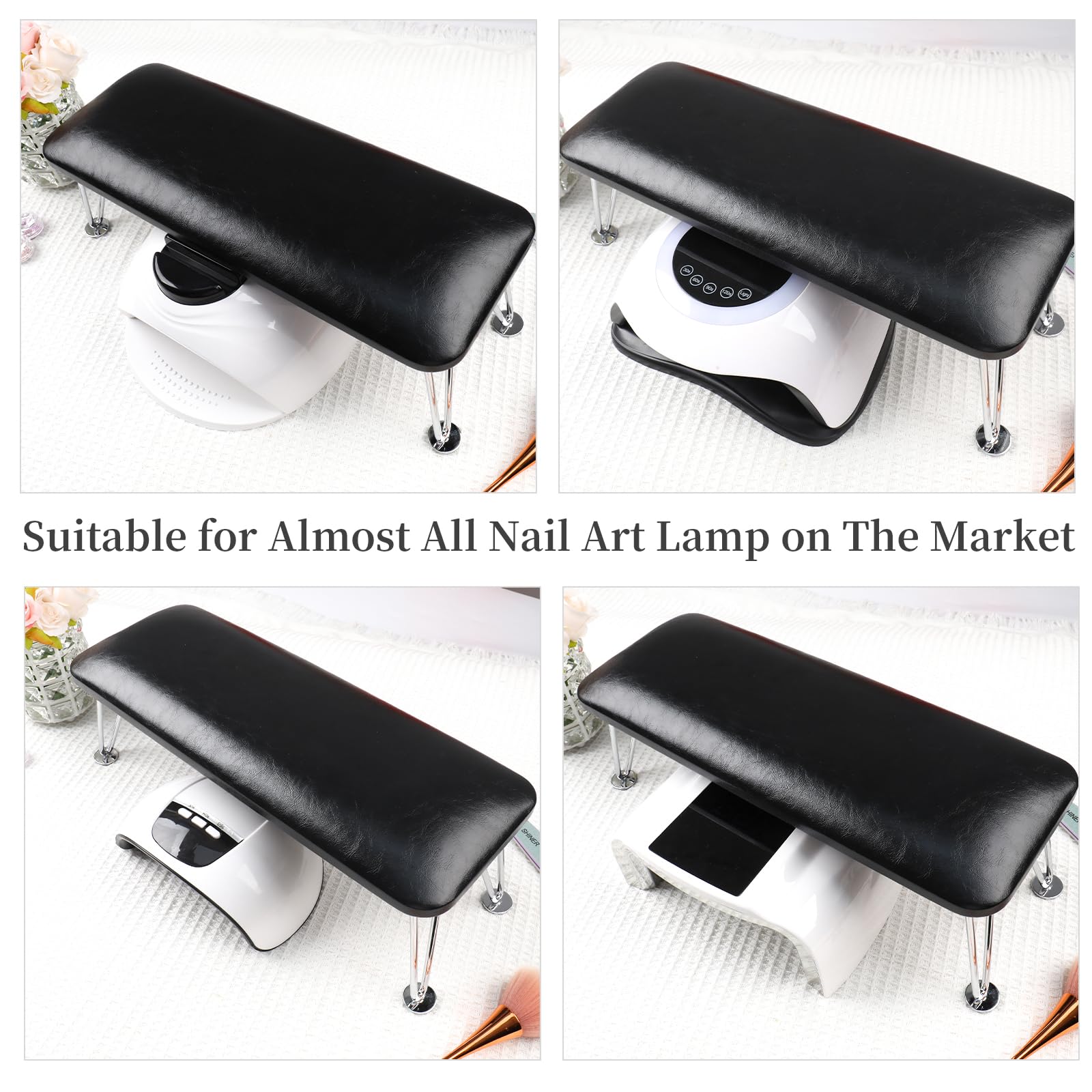 BOMOQING leather nail arm rest cushion in black boosts comfort and cleanup