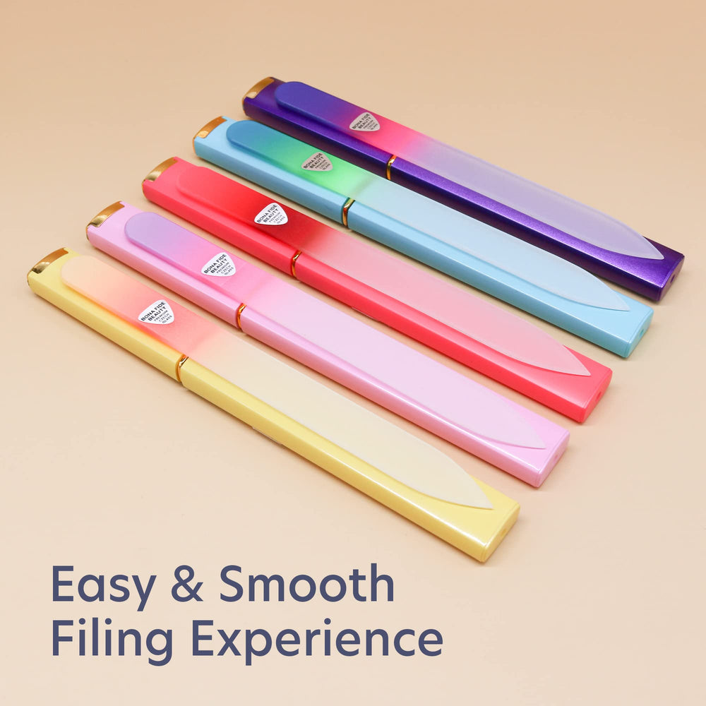 Bona Fide Beauty nail file in use for smooth shaping on natural nails