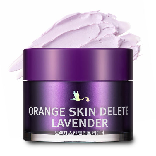 Bonamedusa Orange Skin Delete Lavender Pore Primer cream texture close-up showing smooth consistency