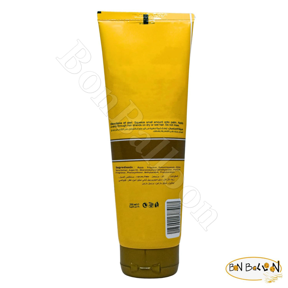 Bonballoon Aloe Eva Oil ingredients: aloe vera and argan for soft, shiny hair.