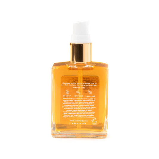 Bonblissity Nourishing Body Oils pump for easy, mess-free application