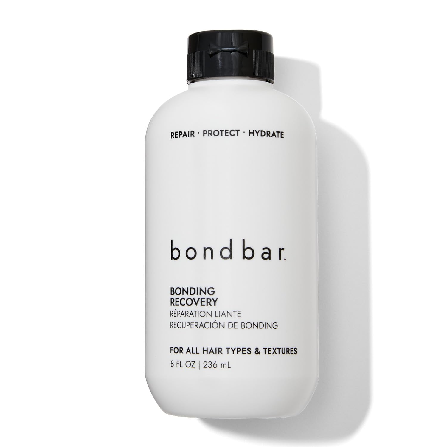 Bondbar Treatment bottle front view showing vegan, cruelty-free repair for damaged hair