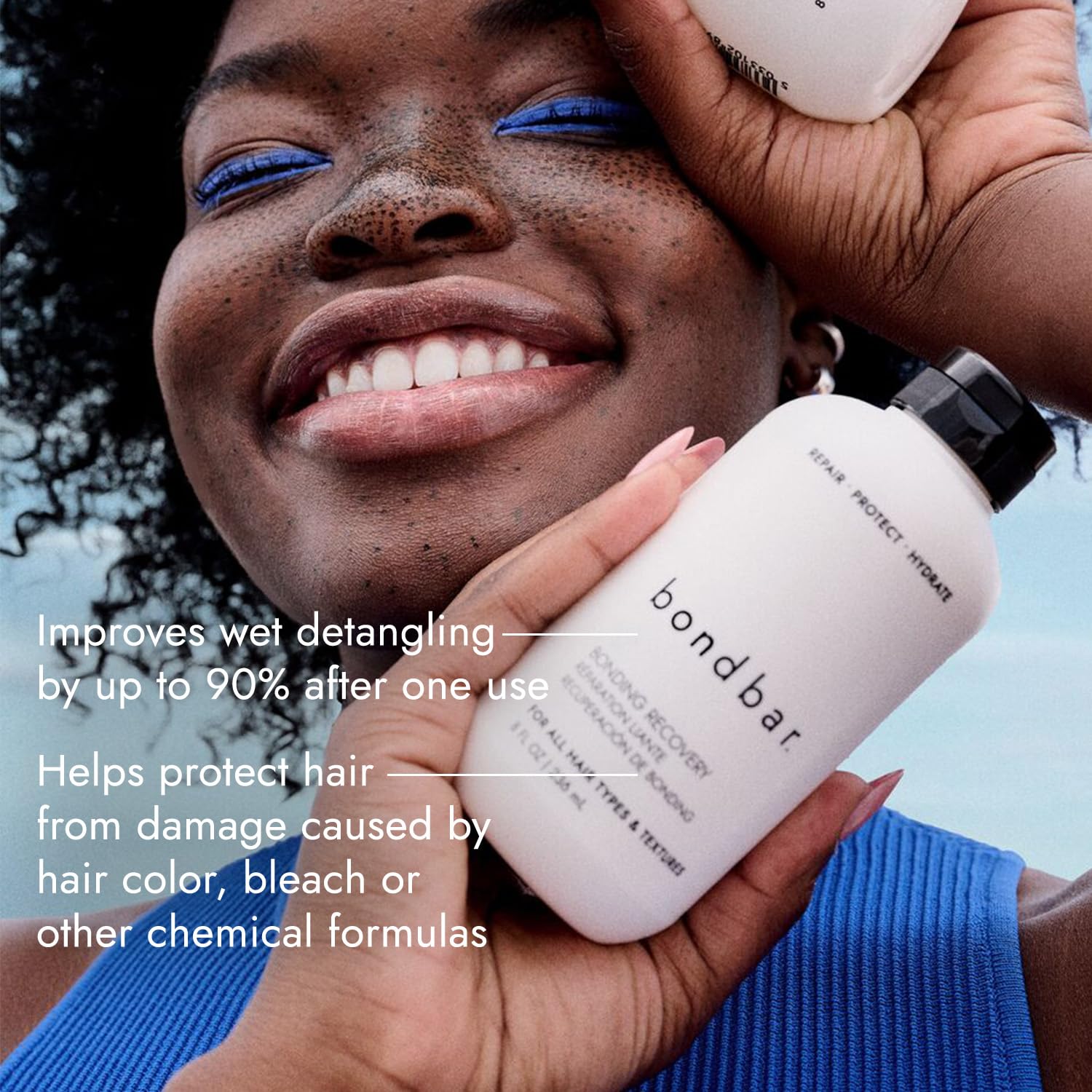 Bondbar Treatment bottle pump in action for easy hydration