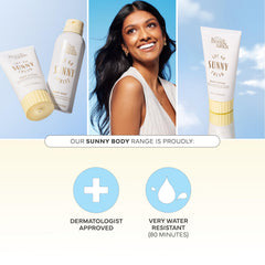 Applying Bondi Sands Sunny Cream SPF 60 for even coverage and nourishment.