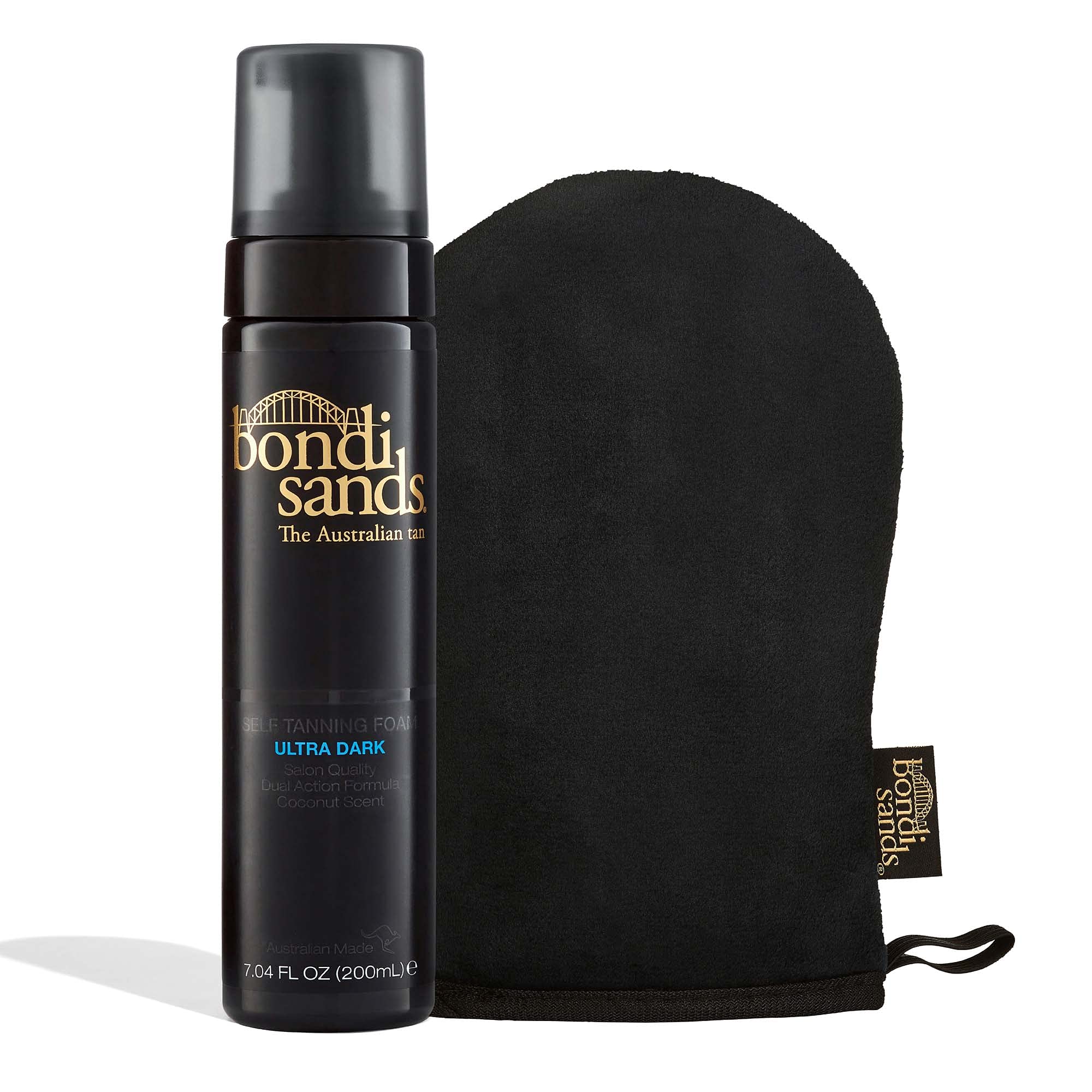 Bondi Sands Ultra Dark Foam bottle illustrating a lightweight, easy-to-apply bronzed finish.
