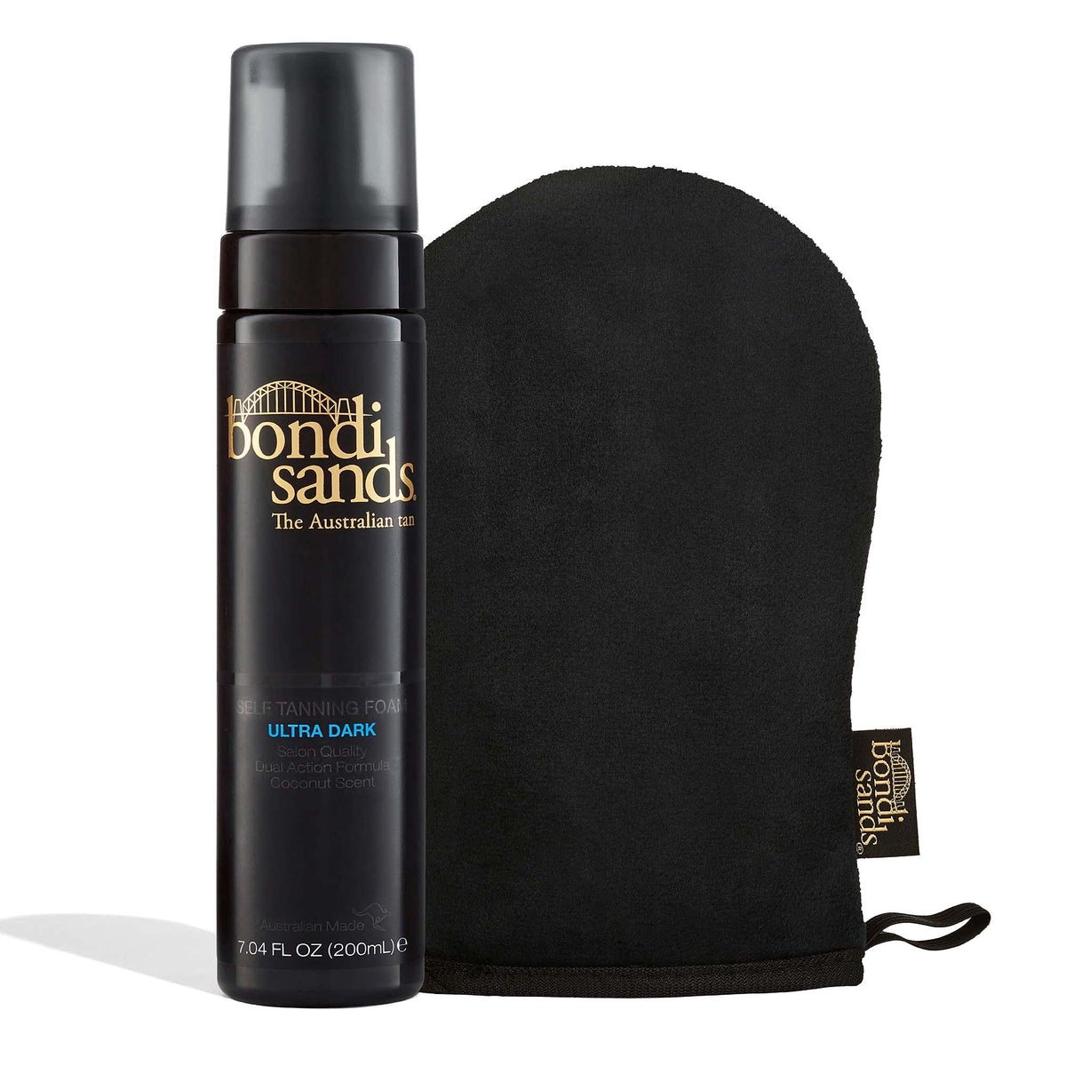 Bondi Sands Ultra Dark Foam bottle illustrating a lightweight, easy-to-apply bronzed finish.