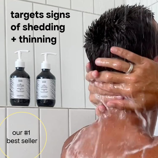 BondiBoost HG anti-thinning conditioner bottle ready for smoother hair.