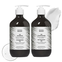 BondiBoost HG anti-thinning shampoo bottle with refreshing mint scent.