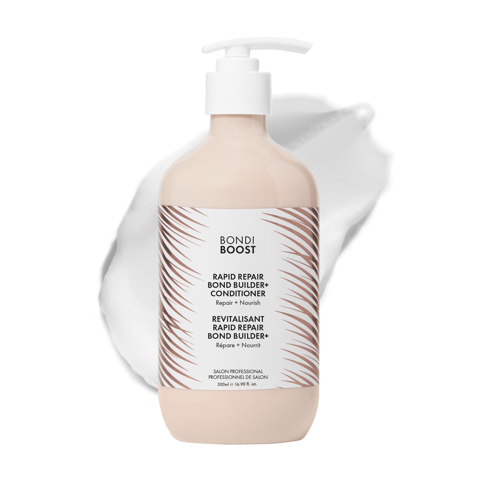 BondiBoost Rapid Repair Bond Builder bottle pour for quick hydration and repair.