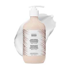 BondiBoost Rapid Repair Bond Builder bottle pour for quick hydration and repair.