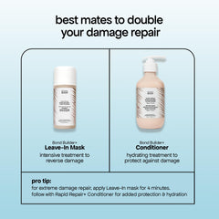 BondiBoost Rapid Repair Bond Builder applying conditioner on mid-length to ends for even coverage.