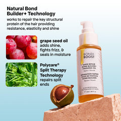 Shiny, healthy-looking strands after using BondiBoost Rapid Repair Oil