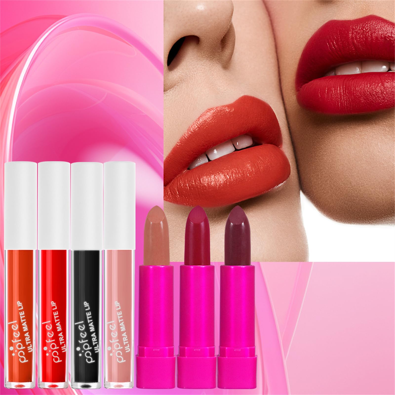 BONNIE CHOICE hot pink eyeliner and primer set for defined eyes.