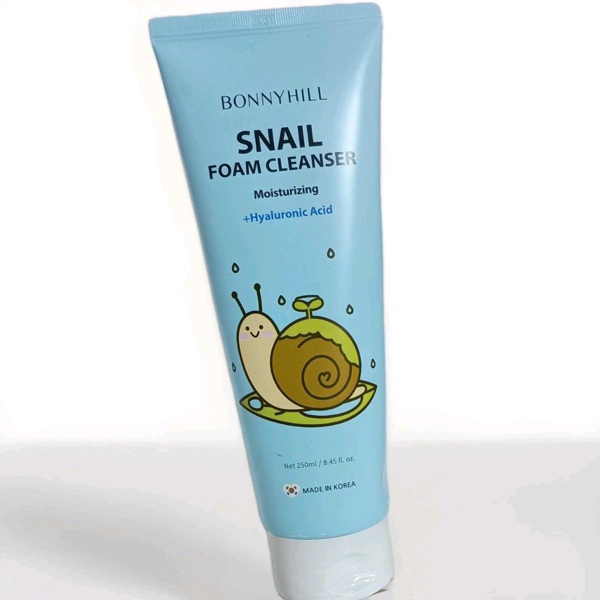 BONNYHILL Snail Foam Cleanser packaging with snail illustration for gentle, hydrating cleansing